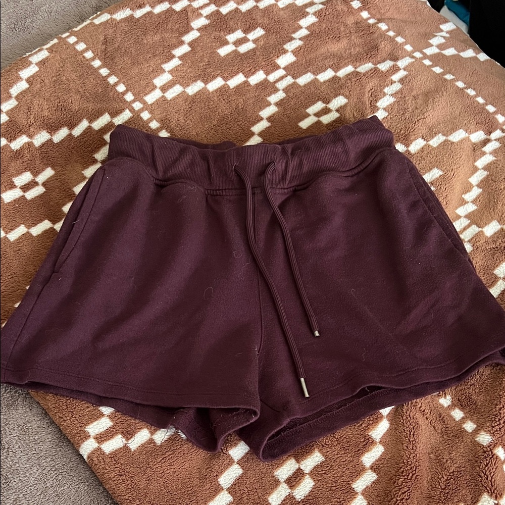 H&M Women's Drawstring Athletic Shorts - Burgundy